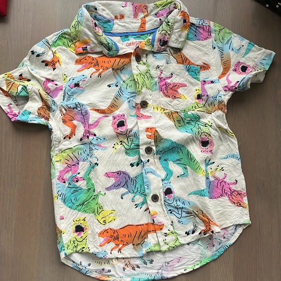 Cat & Jack Other - Cat & Jack Dinosaur Button Down Shirt 4T